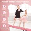 9 FT folding gymnastics balance beam in pink with pine wood frame, designed for stability and enhancing balance skills.