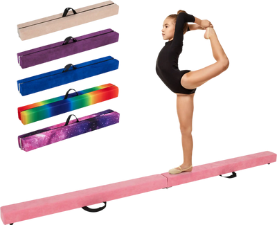 Costway 9' Folding Gymnastics Balance Beam Anti-Slip Pine Wood Frame 647893215 New