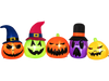 9 Feet Inflatable Pumpkin Patch Family with Built-in LED Lights and Witch Hats
