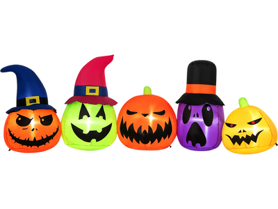 Costway 9' Inflatable Pumpkin Patch Family w/ LED Lights Witch Hats 67529438 New