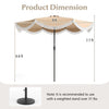9 FT outdoor tassel umbrella with push button tilt, featuring a vented canopy and elegant design for sun protection.