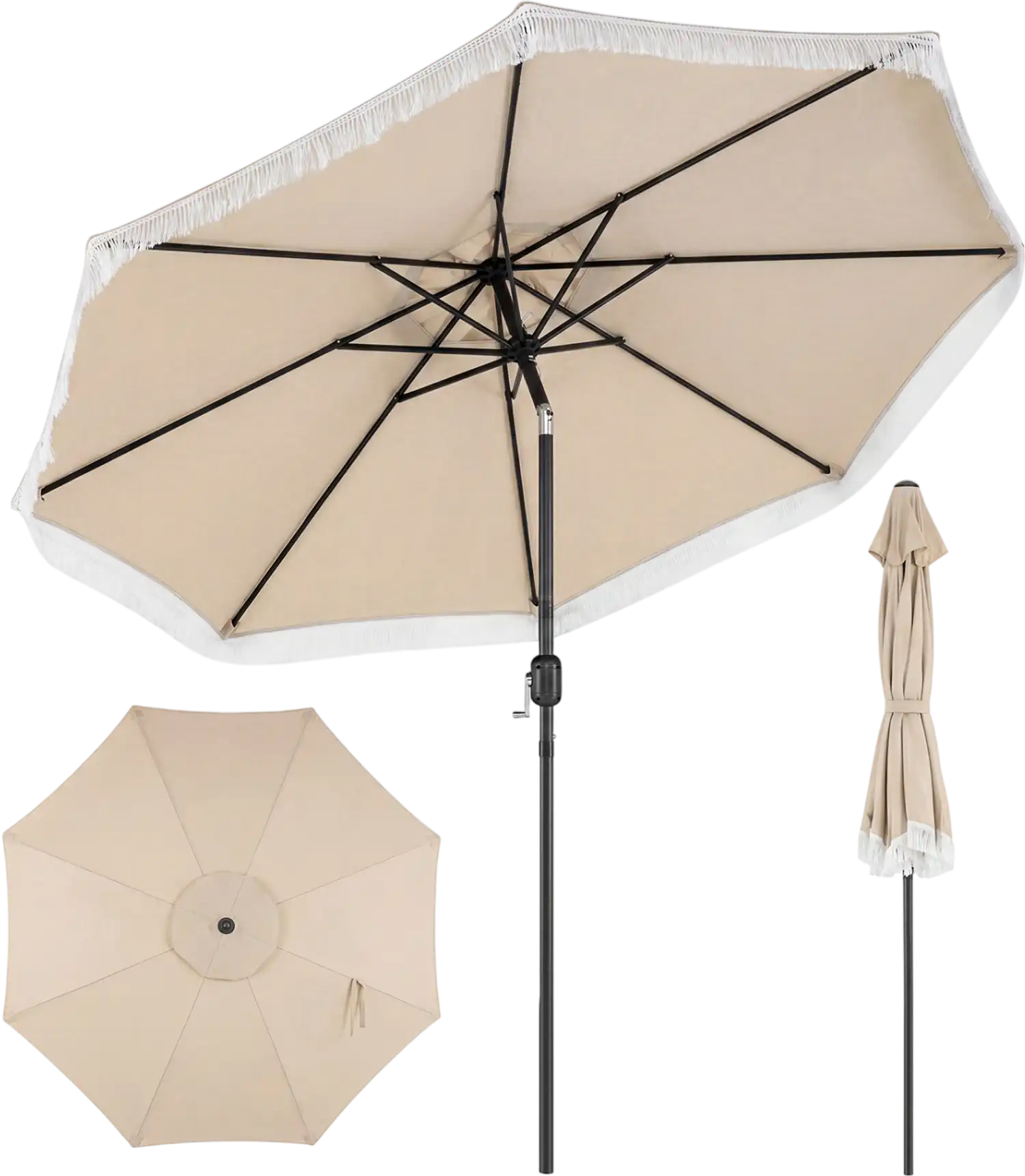 Costway 9' Patio Umbrella Sun-Protective Canopy Garden Pool 94273658 New