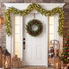 9 FT pre-lit artificial cypress Christmas garland with 50 warm white LED lights, perfect for decorating doors or.