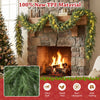9 FT pre-lit artificial cypress Christmas garland with 50 warm white LED lights, perfect for mantel or staircase.