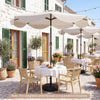 9 FT Scalloped Solar Patio Umbrella Market Table Umbrella with 24 LED Lights-Beige - Gallery View 1 of 10