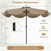 9 FT tan scalloped solar patio umbrella with 24 LED lights, featuring a push button tilt system for optimal shade.