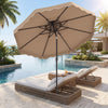 9 Feet Patio Umbrella with Push Button Tilt and Crank-Coffee - Gallery View 1 of 12