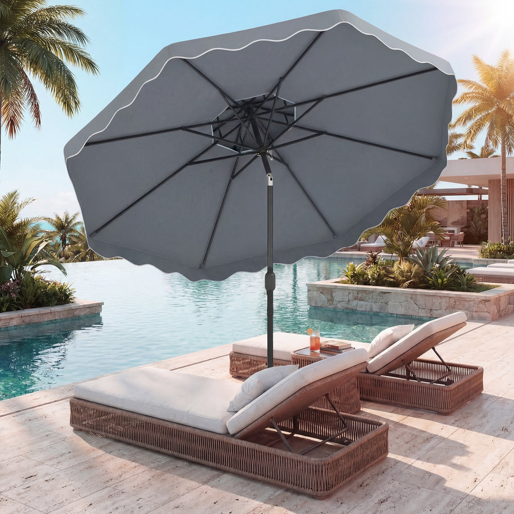 9' patio umbrella that cranks and tilts Backyard Expressions 9 ft with P ush Button Tilt,Apple Green This sturdy Westin Outdoor 9' Patio Umbrella