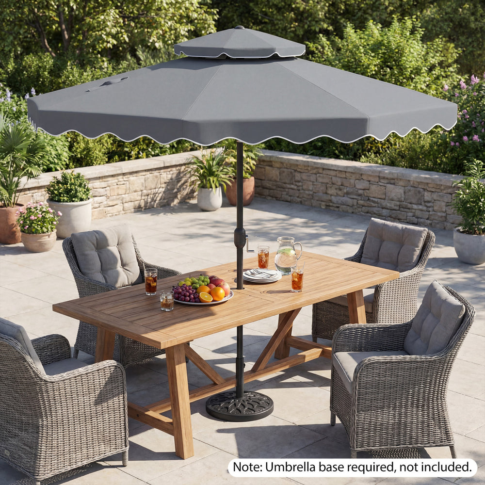 9 Feet Patio Umbrella with Push Button Tilt and Crank-Turquoise