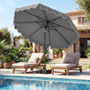 9 Feet Patio Umbrella with Weighted Base and Sandbags-Gray - Gallery View 1 of 10