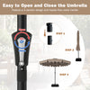 9 feet brown patio umbrella with a crank handle, featuring a double-tiered design and weighted base for stability.