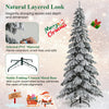 9-foot pre-lit artificial Xmas tree with snow-flocked branches, 500 warm white LED lights, and stable metal base for.