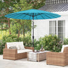 9 Feet Round Patio Umbrella with 18 Fiberglass Ribs-Turquoise - Gallery View 1 of 10