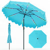 9 Feet Solar Patio Umbrella with Color-Changing LED Lights-Turquoise - Gallery View 1 of 1