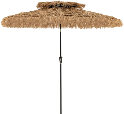 Costway 9' Thatched Tiki Patio Umbrella 8-Rib 09621483 New