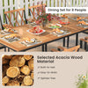 Patio dining set for 8 people featuring selected acacia wood, cushioned seats, and a 1.9" umbrella hole for outdoor use.
