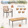 9-piece patio dining set featuring acacia wood, cushioned chairs, and a 1.9" umbrella hole for outdoor gatherings.