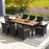 9 Pieces Outdoor Dining Set with Acacia Wood Tabletop for Garden-Navy - Gallery View 1 of 9