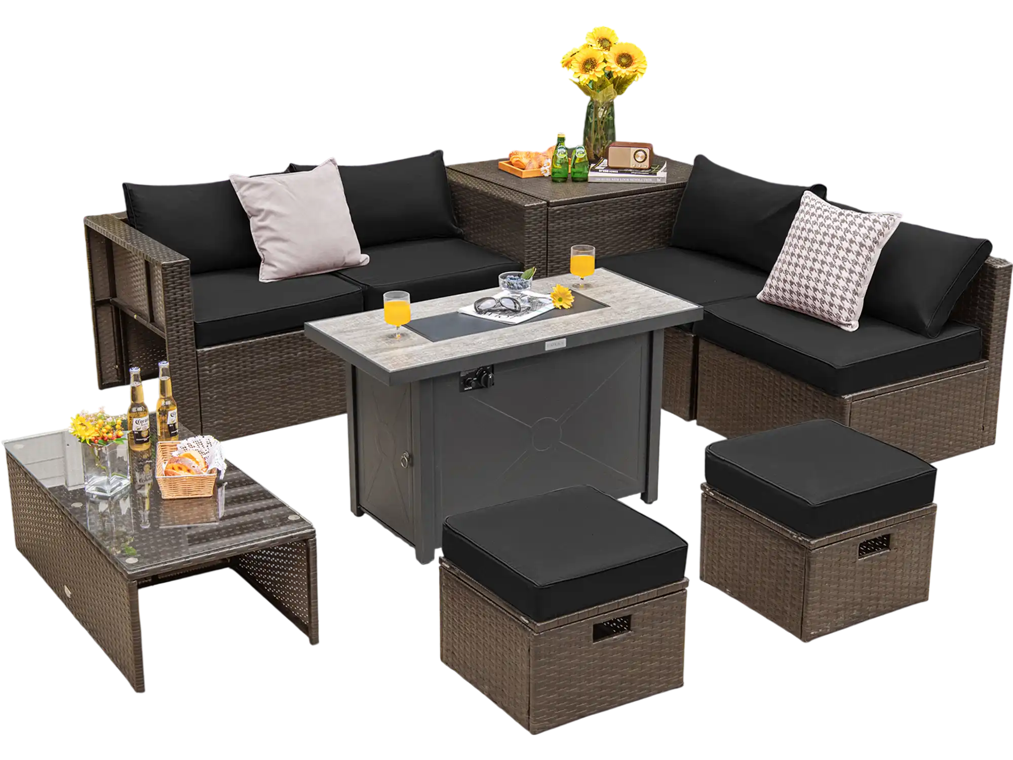 Costway 9-Piece Outdoor Patio Furniture Set w/ 42
