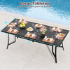 Rectangular patio dining table with space for 8, featuring a 76” x 36” surface, perfect for outdoor meals.