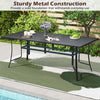 Rectangular patio dining table with sturdy metal construction, perfect for outdoor meals and gatherings in your.
