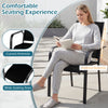 Stackable chair with ergonomic backrest and curved armrests, featuring breathable mesh fabric for outdoor patio use.