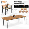 Rectangular table and 8 chairs from the 9 Pieces Patio Dining Set, made of solid acacia wood, ideal for outdoor dining.