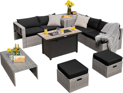 Costway 9-Piece Patio Furniture Set w/ 42