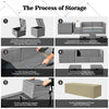 Storage process for the 9-piece patio furniture set, featuring PE wicker and waterproof covers for protection.