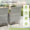 Mix gray PE rattan dining chairs with ergonomic design and soft cushions, perfect for outdoor patio dining.