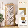 9-tier freestanding bookcase with a heavy-duty metal frame, perfect for storing hardcover books in any room.