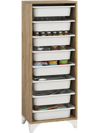 9-Tier Fruit and Vegetable Storage Rack Freestanding Wooden Pantry Organizer Cabinet