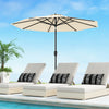 9 ft Outdoor Market Patio Table Umbrella Push Button Tilt Crank Lift-Beige - Gallery View 1 of 10