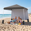 9 ft x 9 ft  Pop Up Canopy Tent with 8 Ground Stakes 4 Wind Ropes and Carry Bag  for Outdoor Party-Gray - Gallery View 1 of 11