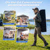 Pop up canopy tent in gray, 9 ft x 9 ft, ideal for outdoor parties, camping, and sports events with included carry bag.
