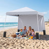 9 ft x 9 ft  Pop Up Canopy Tent with 8 Ground Stakes 4 Wind Ropes and Carry Bag  for Outdoor Party-White - Gallery View 1 of 11
