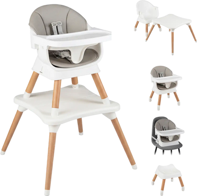Costway 9-in-1 Convertible High Chair for Babies & Toddlers Solid Wood Legs 57163642 New
