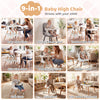 9-in-1 convertible high chair in white with solid wood legs, designed for babies and toddlers, perfect for secure.
