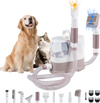 9-in-1 dog grooming vacuum kit with adjustable warm airflow, 3 suction modes, and multiple grooming tools for pets.