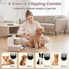 Clipping combs in four sizes for different pet hair lengths, designed for use with the 9-in-1 dog grooming vacuum kit.