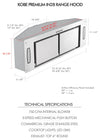 Kobe IN28 Premium Range Hood Insert 30" 3-Speed 750 CFM with Airflow Efficiency New