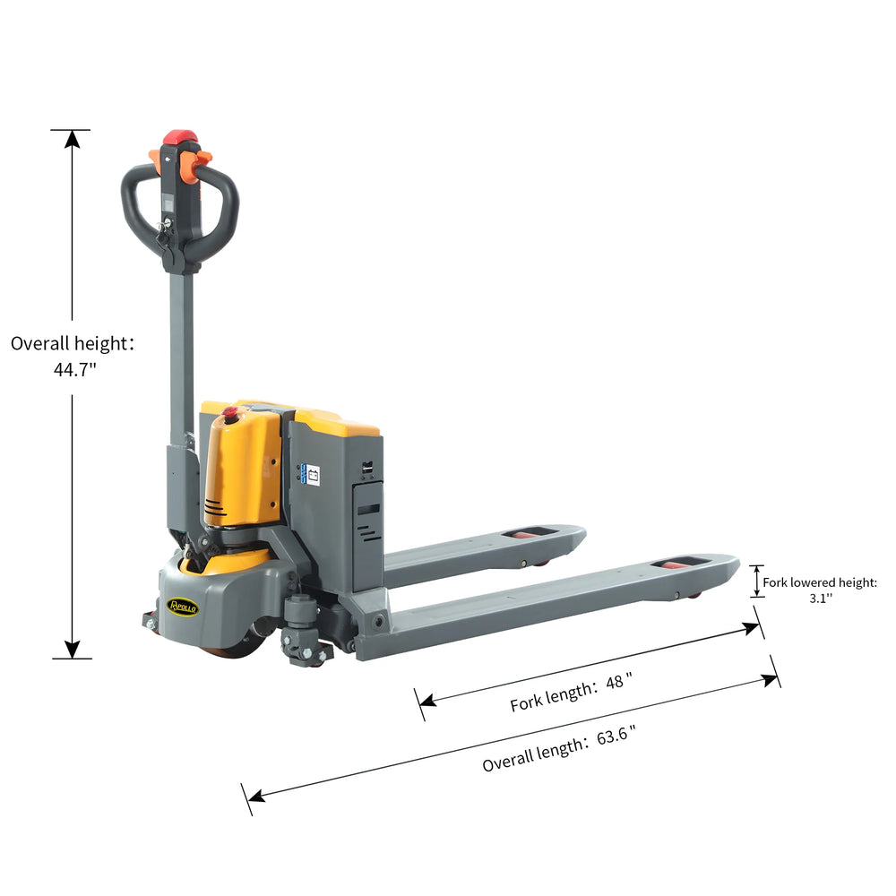 Apollolift A-1037 Pallet Jack Full Electric Lithium Power 3300 lbs. Capacity With 48" x 27" Forks New