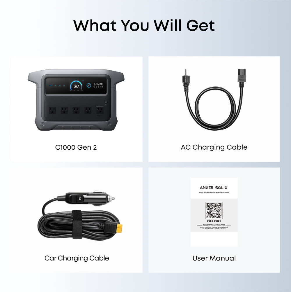 Anker SOLIX C1000 Gen 2 Portable Power Station 1024Wh 2000W LiFePO4 New