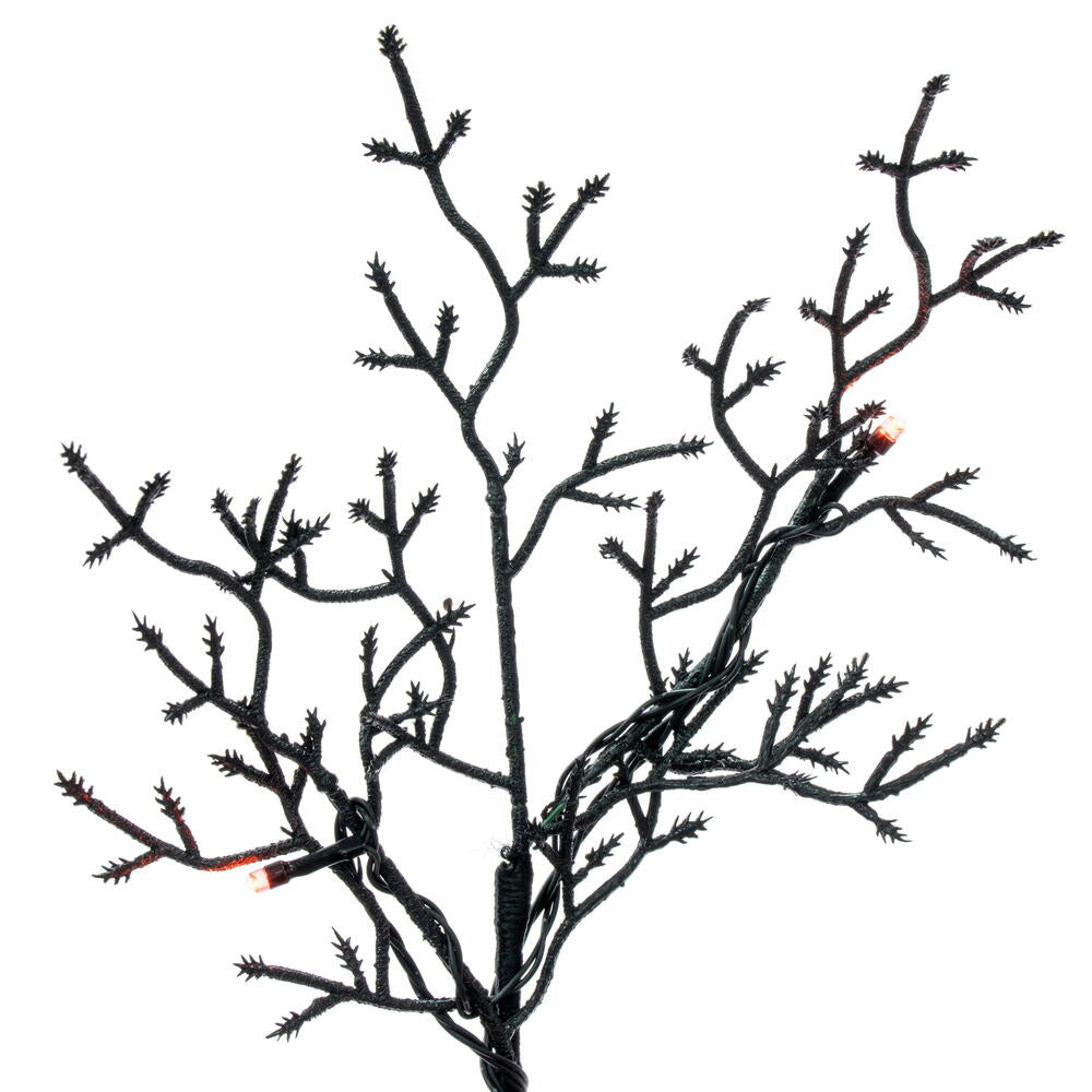 Vickerman Black Cedar Spooky Tree 6' x 32" Orange/Purple LED Lights New