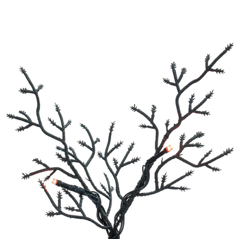 Vickerman Black Cedar Spooky Tree 7' x 38" Pre-lit Orange/Purple LED Lights New