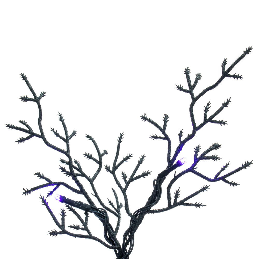 Vickerman Black Cedar Spooky Tree 7' x 38" Pre-lit Orange/Purple LED Lights New