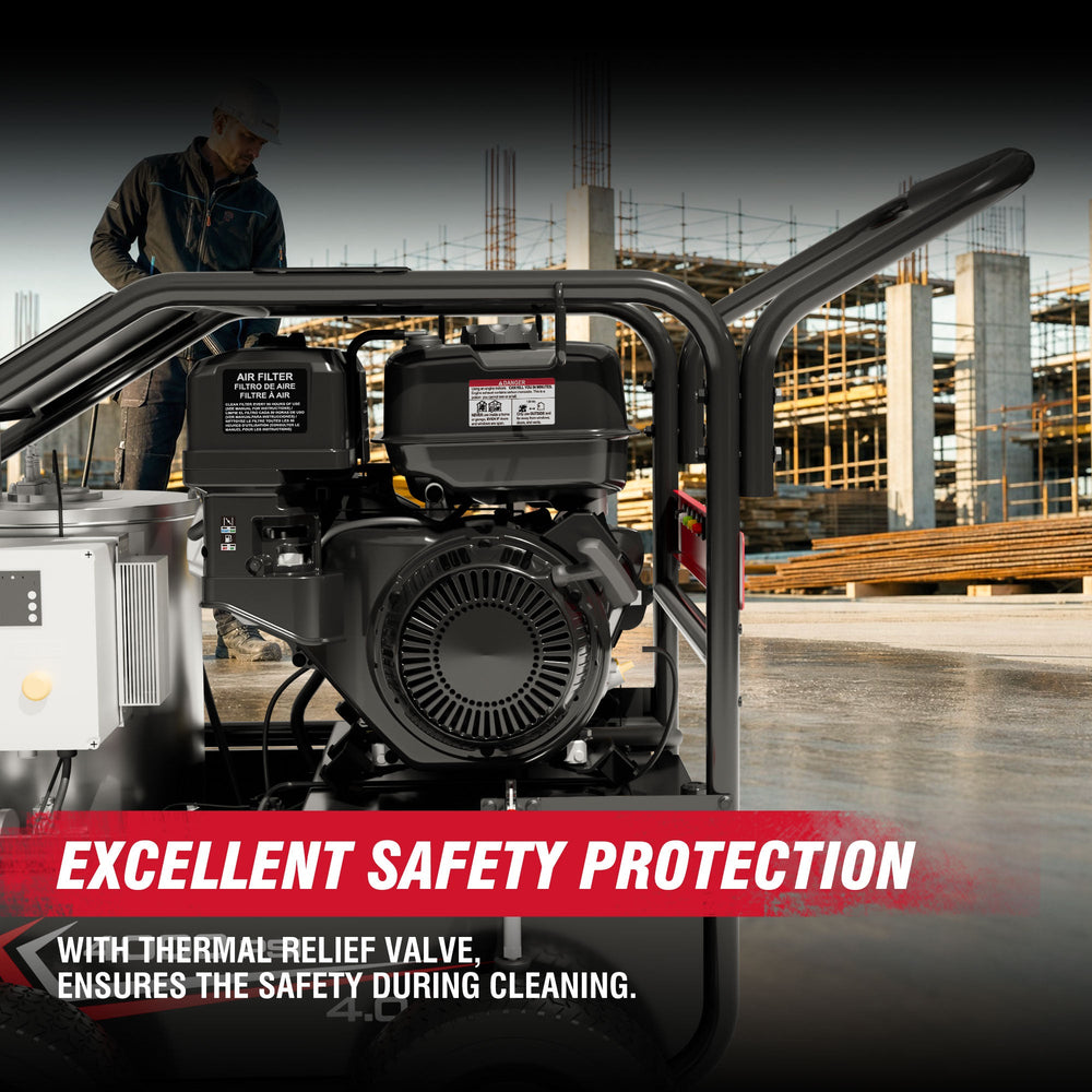 AiPower Gas Hot Water Pressure Washer 4000 PSI 4.0 GPM with Diesel Heater EPA Certified, A4000