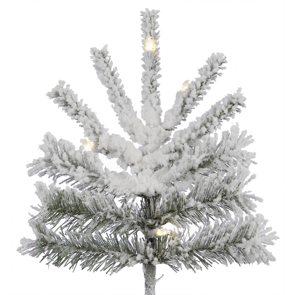 Vickerman Flocked Sierra Fir Artificial Christmas Tree 7.5' Pre-Lit Multi-Colored LED Lights New