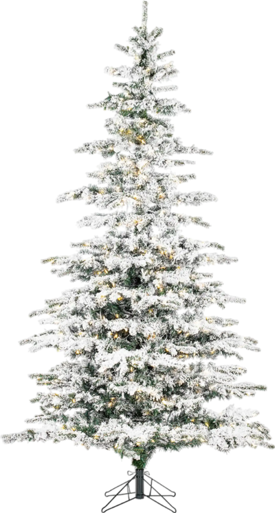 Vickerman Flocked Sierra Fir Artificial Christmas Tree 7.5' Pre-Lit Warm White LED Lights New