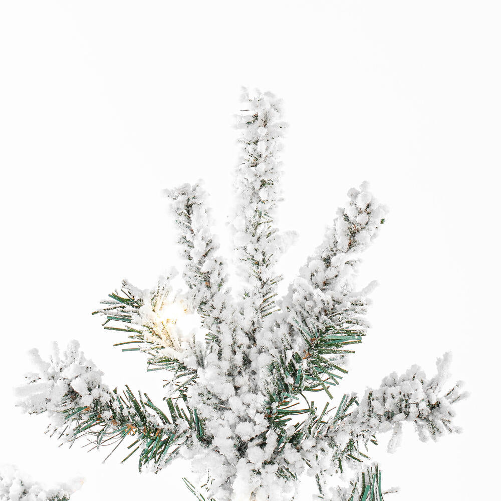 Vickerman Flocked Sierra Fir Artificial Christmas Tree 7.5' Pre-Lit Warm White LED Lights New